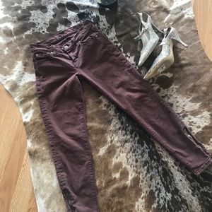 7 For All Mankind Women's Skinny Jeans in Burgundy